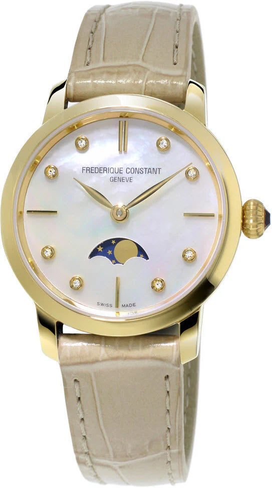 Women's Quartz Diamond Watches Frederique Constant Moonphase