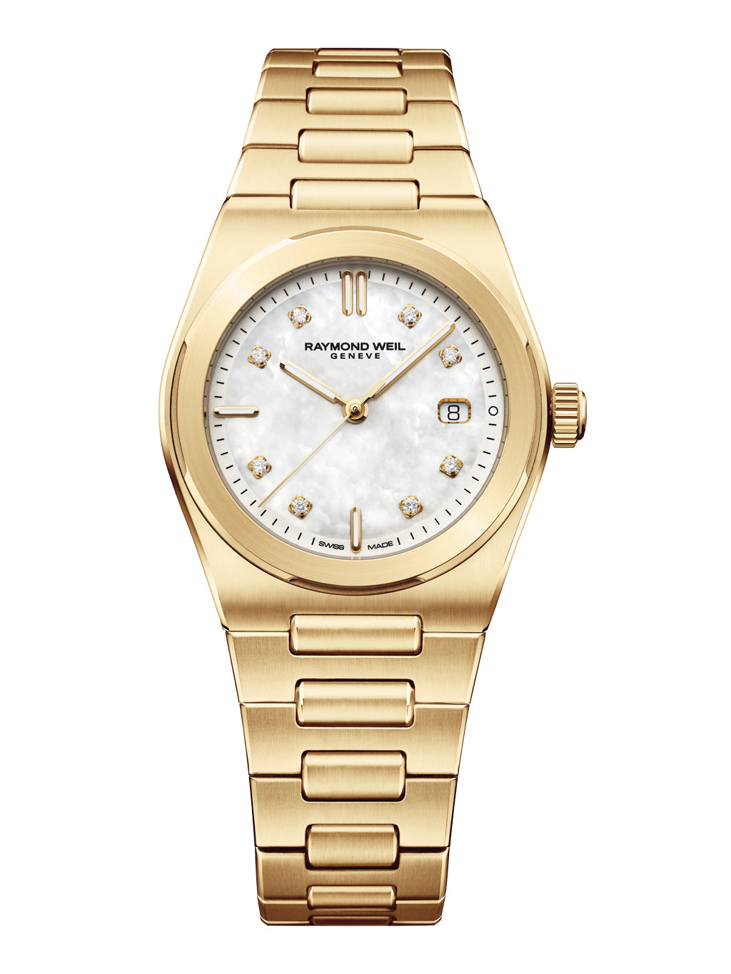 Raymond Weil A.R.T. Date 1250-P-97081 Mother of Pearl Gold