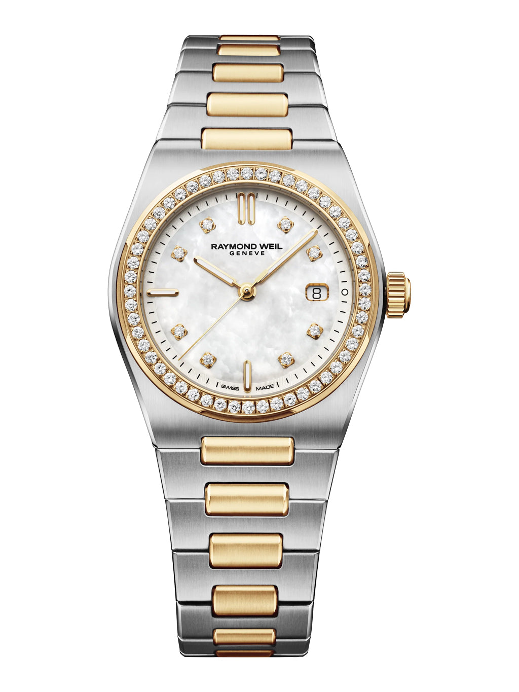 Raymond Weil A.R.T. Date 1250-SPS-97081 Mother of Pearl Two-tone